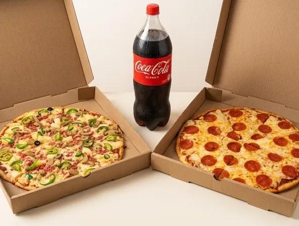 Popular item de Rosvil Pizzas: Promo Familiar Jumbo (2 Pizzas Jumbo + Refresco Grande GRATIS)