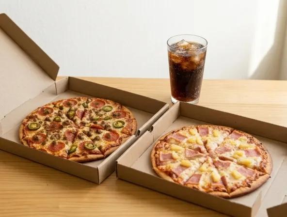 Popular item de Rosvil Pizzas: Promo Familiar Chicas (2 Pizzas Chicas + Refresco Chico GRATIS)